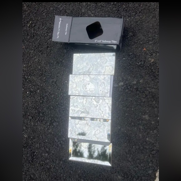 7 NEW BOXES of Lustre Beveled Antique Mirror 3" x 6" Glass Subway Wall Tile - Picture 4 of 16